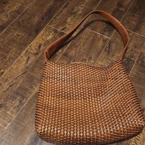 Nine West Tan Woven Shoulder Bag